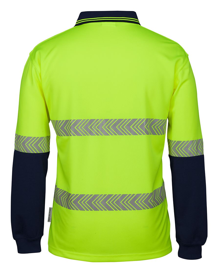 JBs Wear Hi Vis Segmented Tape Long Sleeve Polo