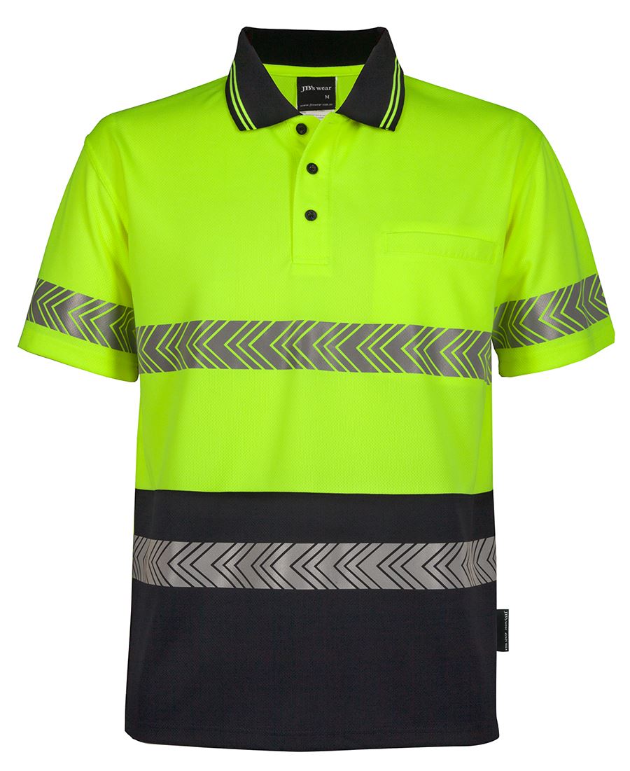 JBs Wear Hi Vis Segmented Tape Short Sleeve Polo