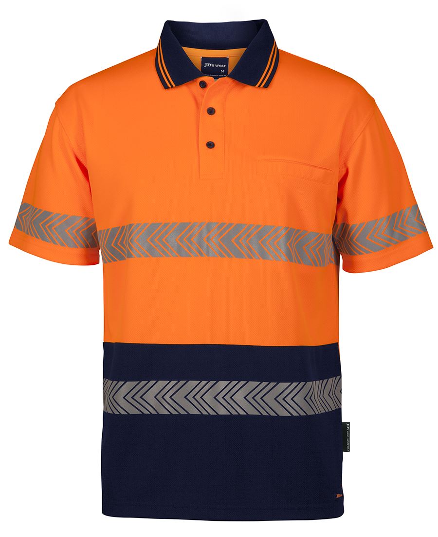 JBs Wear Hi Vis Segmented Tape Short Sleeve Polo