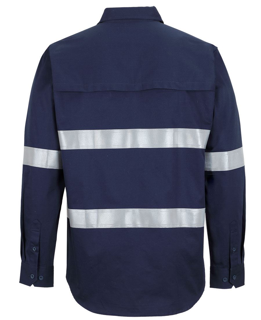 JBs Wear Close Front L/S 150G Work Shirt Reflective Tape