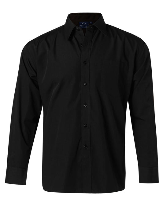Winning Spirit Mens Poplin Long Sleeve Business Shirt