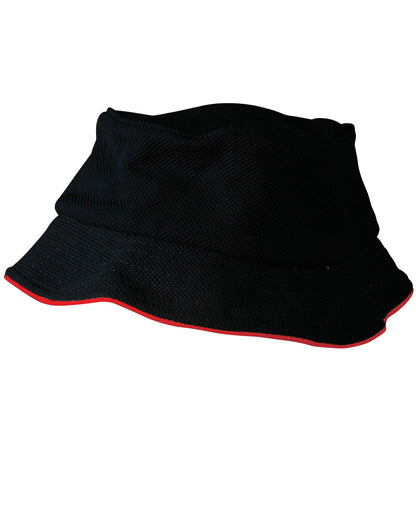 Winning Spirit CH71 Pique Mesh With Sandwich Bucket Hat