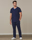 Winning Spirit M9710 MENS SEMI-ELASTIC WAIST TIE SOLID COLOUR SCRUB PANTS