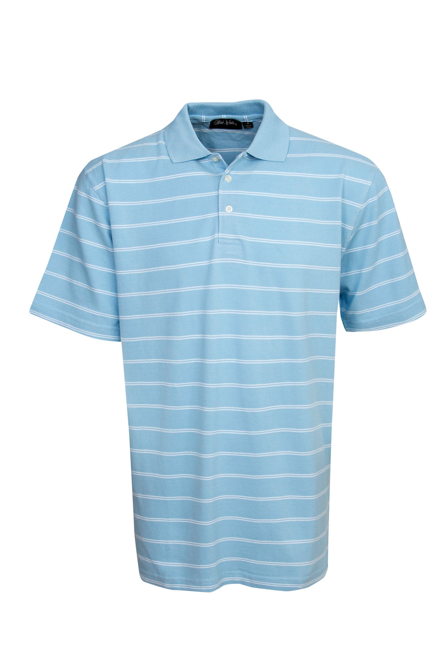 Blue Whale Adults Stripped Cotton Pique Polo