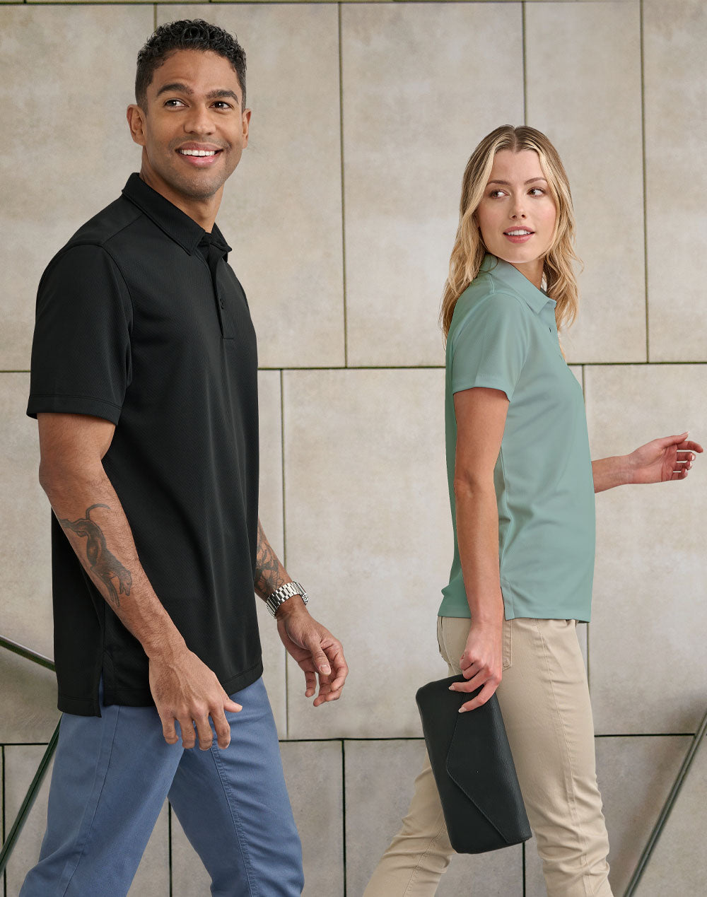 Winning Spirit Sustainable Jacquard Knit Polo Men's