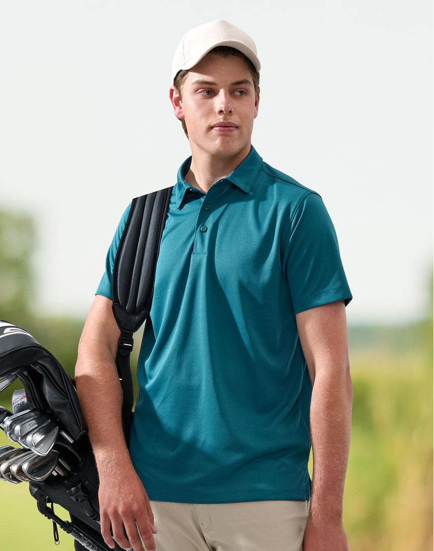 Winning Spirit Sustainable Jacquard Knit Polo Mens