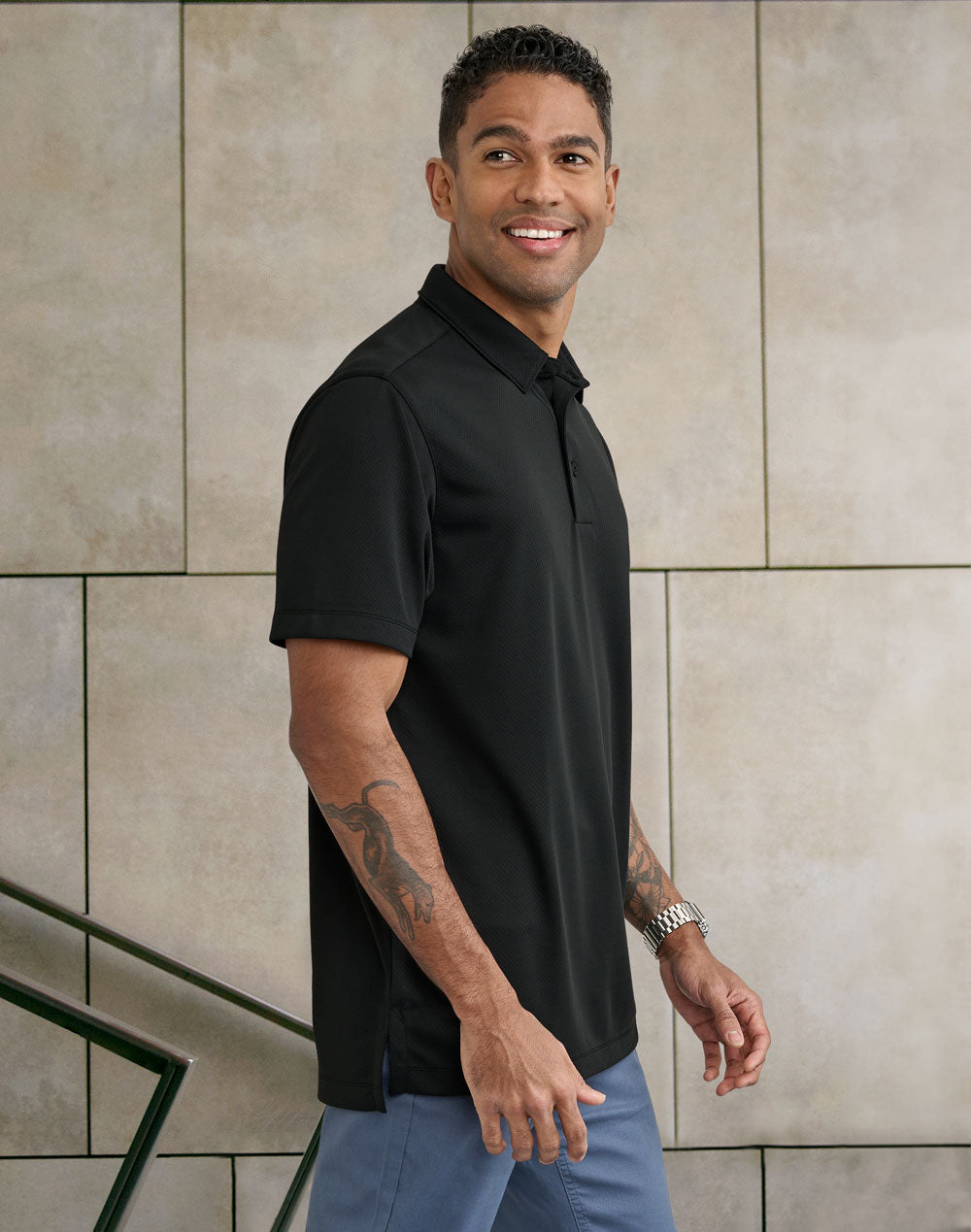 Winning Spirit Sustainable Jacquard Knit Polo Men's