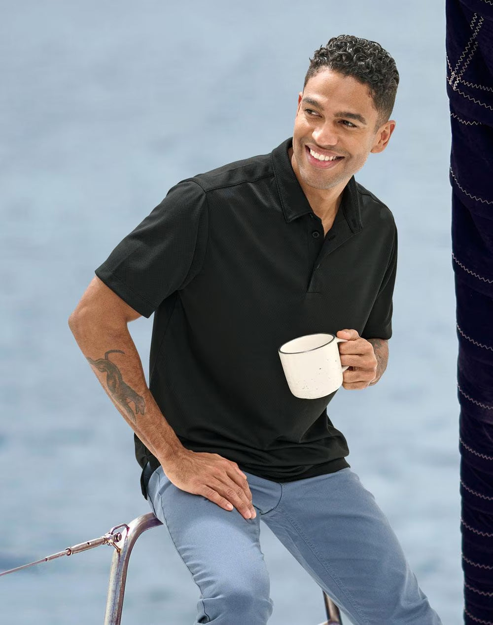 Winning Spirit Sustainable Jacquard Knit Polo Men's