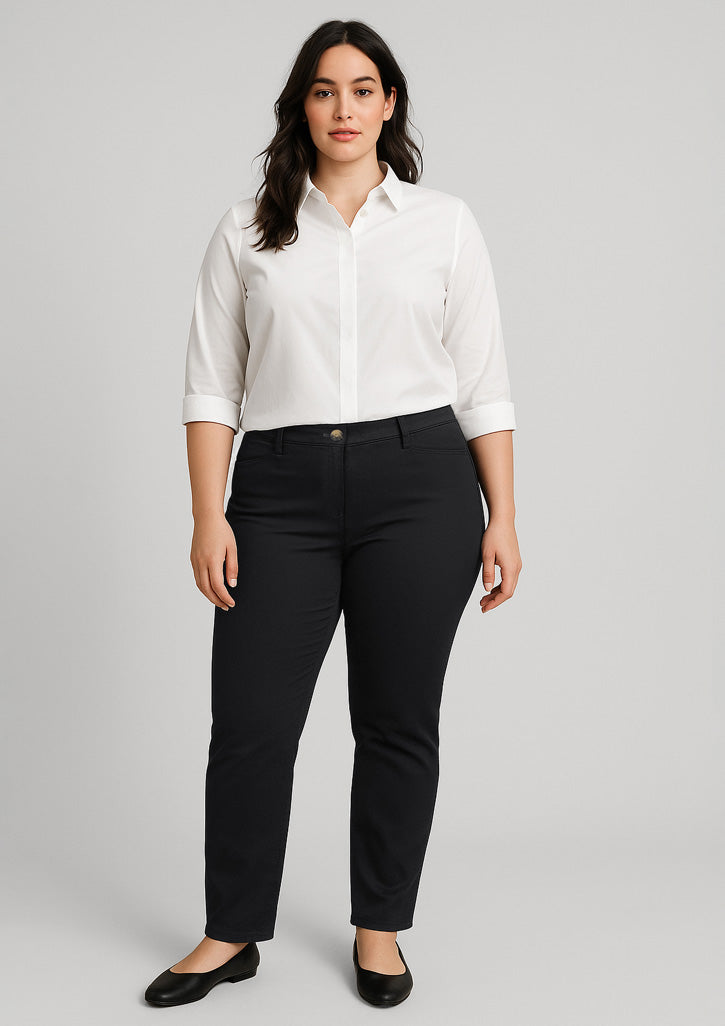 Biz Collection - Womens Slim Leg Stretch Chino Pant