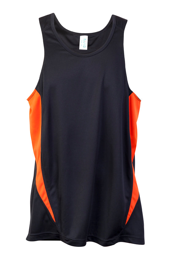 Ramo Mens Accelerator Cool Dry Singlet Charcoal Orange