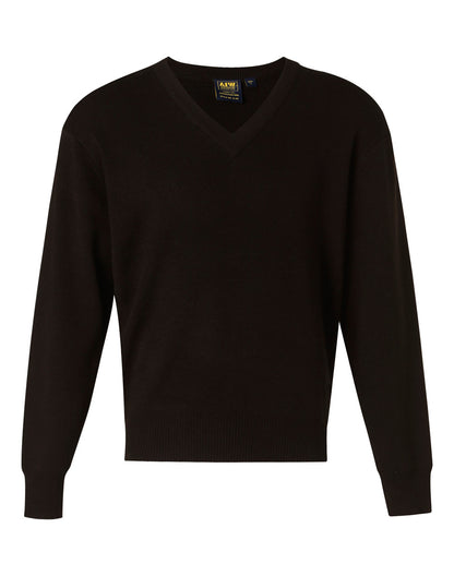 Winning Spirit WJ01 Unisex Wool/ Acrylic V-Neck Jumper