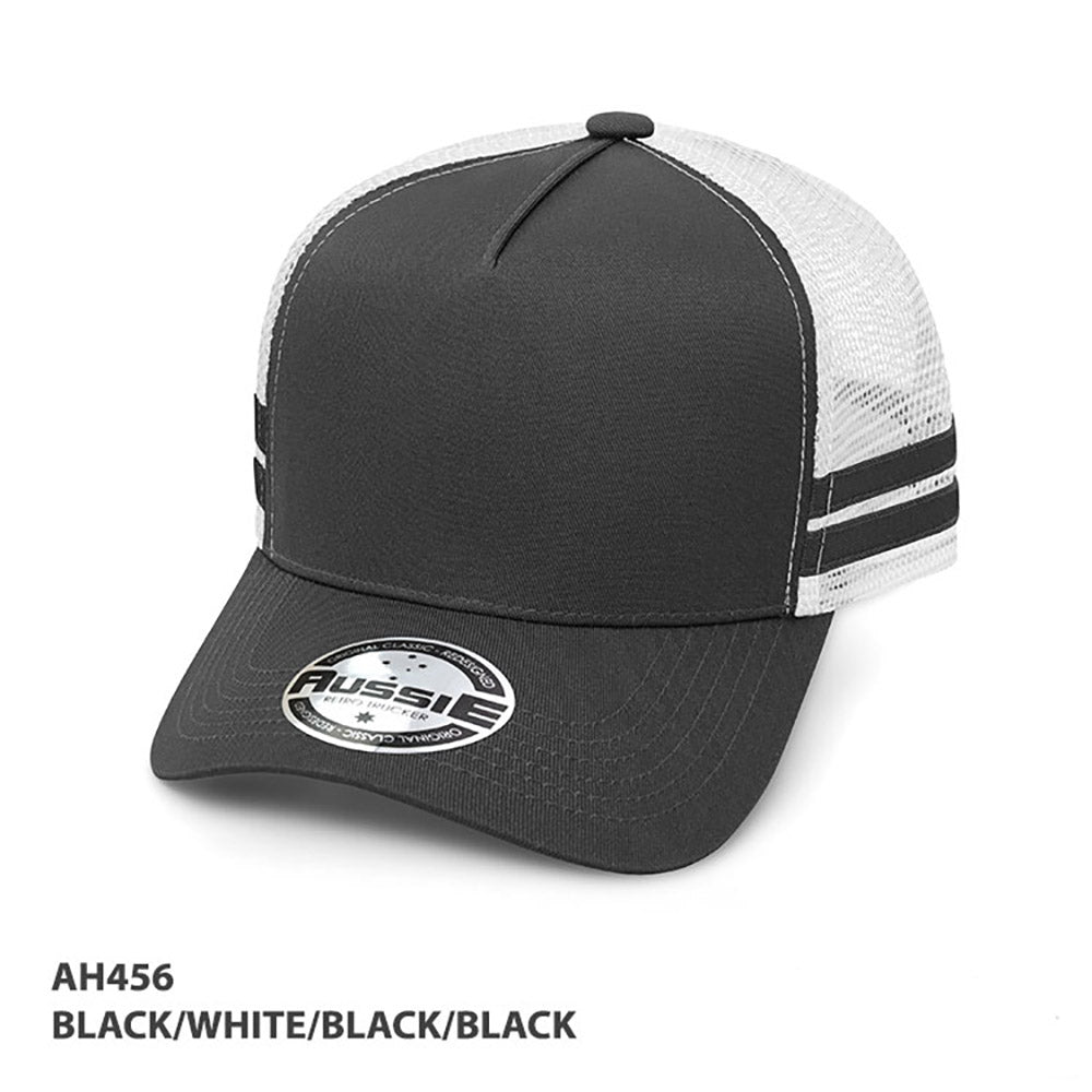 Grace Collection A-Frame Striped Trucker Cap