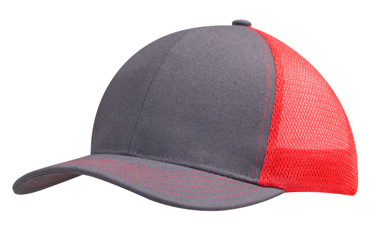 Headwear Brushed Cotton with Mesh Back Cap