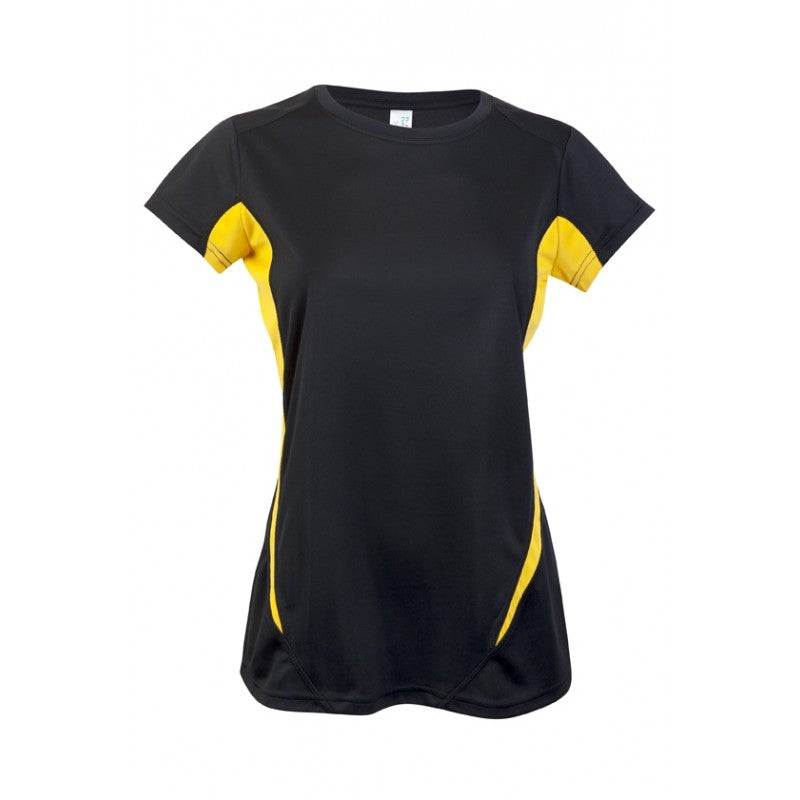 Ramo T447LD Ladies Accelerator Cool Dry T-Shirt - Black / Gold