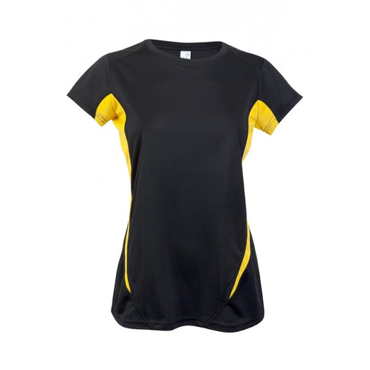 Ramo T447LD Ladies Accelerator Cool Dry T-Shirt - Black / Gold