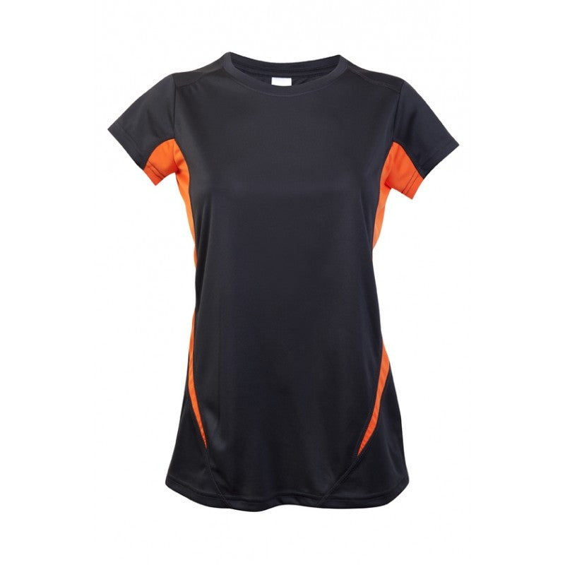 Ramo T447LD Ladies Accelerator Cool Dry T-Shirt - Charcoal / Orange