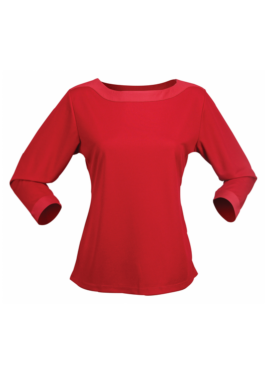 Stencil 3/4s Sleeve Argent Ladies Top