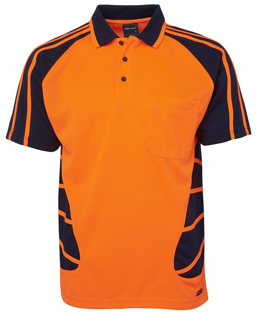JBs Wear Hi Vis Short Sleeve Spider Polo