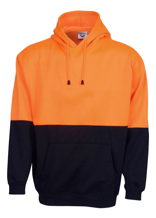 Blue Whale Unisex Hi Vis Fleecy Hoodie with Kangaroo Pocket