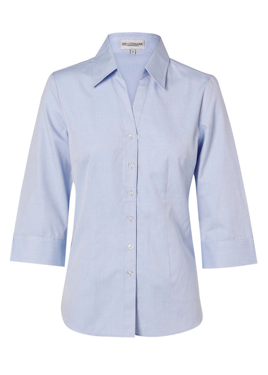 Winning Spirit CVC Ladies Oxford 3/4 Sleeve Shirt
