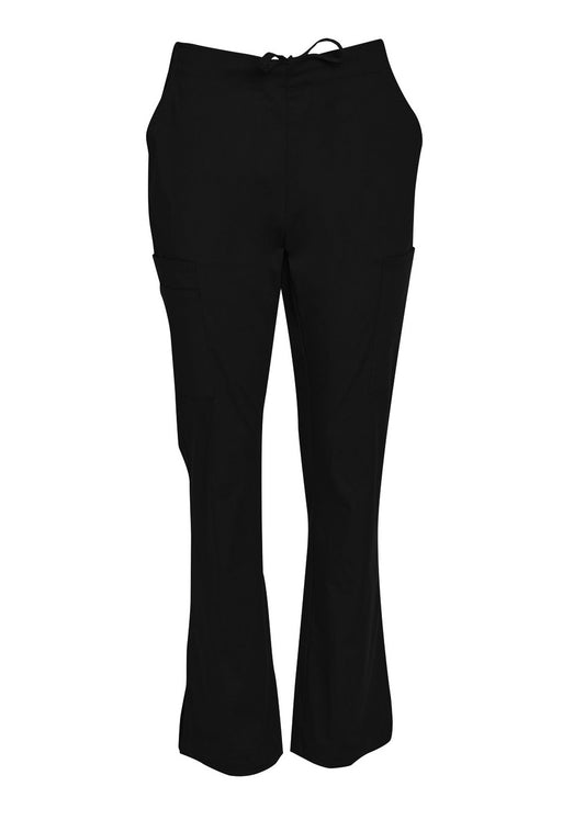 Winning Spirit Ladies Semi-Elastic Waist Tie Solid Colour Scrub Pants
